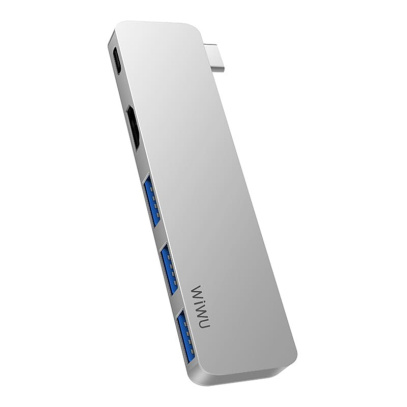 Хаб WiWU USB Type-C HUB 5в1 T6Pro Серый