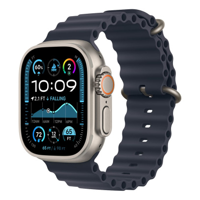 Apple Watch Ultra 2 (2024), 49 мм корпус из титана цвета «Natural», ремешок Ocean Band цвета «Navy» Apple Watch Ultra 2 (2024), 49 мм корпус из титана цвета «Natural», ремешок Ocean Band цвета «Navy»