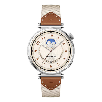 Часы HUAWEI Watch GT 5 Silver, 41 мм, цвет корпуса серебряный, цвет ремешка бежевый Часы HUAWEI Watch GT 5 Silver, 41 мм, цвет корпуса серебряный, цвет ремешка бежевый