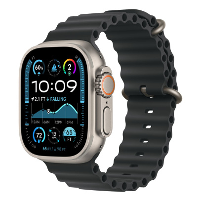 Apple Watch Ultra 2 (2024), 49 мм корпус из титана цвета «Natural», ремешок Ocean Band цвета «Black» Apple Watch Ultra 2 (2024), 49 мм корпус из титана цвета «Natural», ремешок Ocean Band цвета «Black»