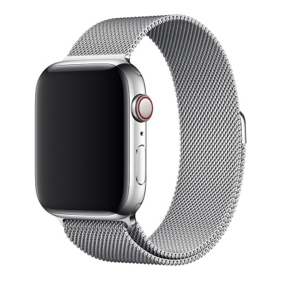 Ремешок для Apple Watch 38/40/42 mm Gurdini Milanese Loop Silver, серебристый