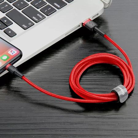 USB кабель Baseus разъем Lightning (CALKLF-B19) Красный/Черный USB кабель Baseus разъем Lightning (CALKLF-B19) Красный/Черный