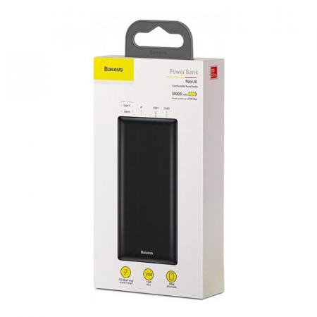 Внешний аккумулятор Baseus Fast charge 15W Mini JA 30000mAh (PPJAN-C01) Черный Внешний аккумулятор Baseus Fast charge 15W Mini JA 30000mAh (PPJAN-C01) Черный