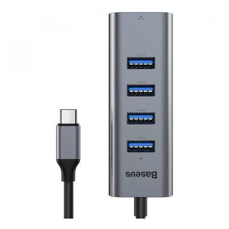 Переходник Baseus для MacBook HUB Enjoy series (Type-C to USB3.0*4+HDMI) (CAHUB-N0G) Deep Grey, темно-серый Переходник Baseus для MacBook HUB Enjoy series (Type-C to USB3.0*4+HDMI) (CAHUB-N0G) Deep Grey, темно-серый