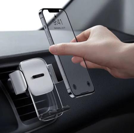 Автомобильный держатель Baseus Easy Control Clamp Car Mount Holder (Standard) For Air Outlets Silver (SUYK010112) Серебристый Автомобильный держатель Baseus Easy Control Clamp Car Mount Holder (Standard) For Air Outlets Silver (SUYK010112) Серебристый