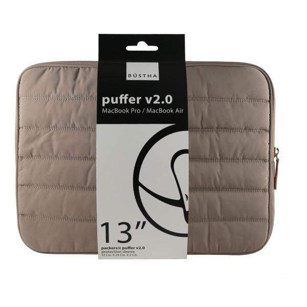 Чехол для Macbook Air/Pro 13 (18/20) Bustha Puffer Sleeve Nylo/Leather (BST755248) Stone