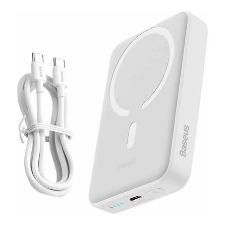 Внешний аккумулятор Baseus Magnetic Mini Wireless Fast Charge Power Bank 10000mAh 30W с поддержкой беспроводной зарядки PPCX110202 (PPCXM1030) Белый Внешний аккумулятор Baseus Magnetic Mini Wireless Fast Charge Power Bank 10000mAh 30W с поддержкой беспроводной зарядки PPCX110202 (PPCXM1030) Белый