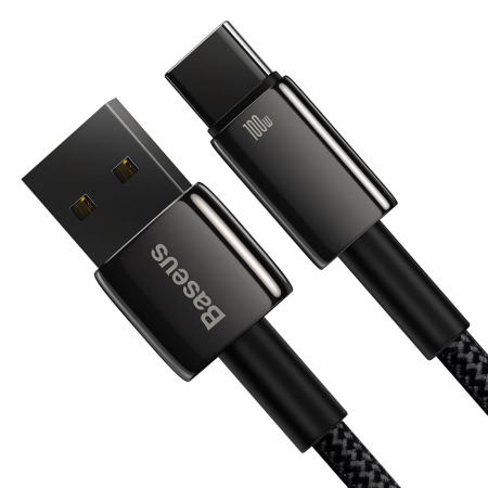 Кабель Baseus Tungsten Gold Fast Charging Data USB - Type-C, 100W, 1 м (CAWJ000001) Черный Кабель Baseus Tungsten Gold Fast Charging Data USB - Type-C, 100W, 1 м (CAWJ000001) Черный