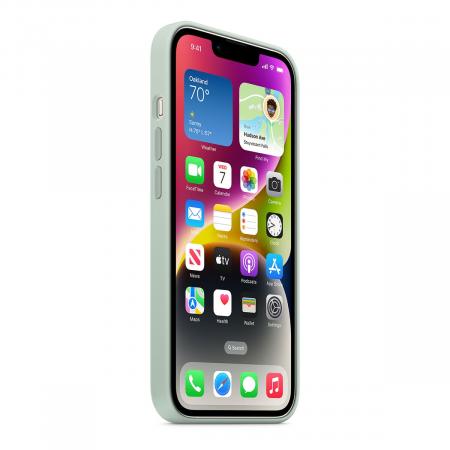 Чехол Silicone Case MagSafe для Apple iPhone 14 Зеленый Чехол Silicone Case MagSafe для Apple iPhone 14 Зеленый