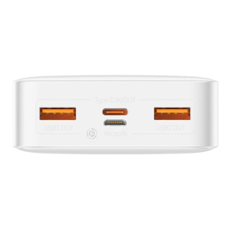 Внешний аккумулятор Baseus Bipow Digital Display Power bank 20000mAh 20W White Внешний аккумулятор Baseus Bipow Digital Display Power bank 20000mAh 20W White