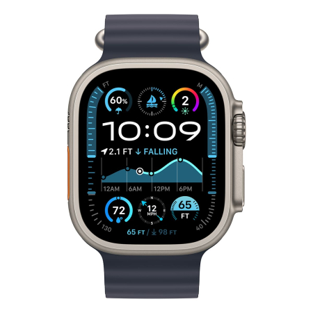 Apple Watch Ultra 2 (2024), 49 мм корпус из титана цвета «Natural», ремешок Ocean Band цвета «Navy» Apple Watch Ultra 2 (2024), 49 мм корпус из титана цвета «Natural», ремешок Ocean Band цвета «Navy»