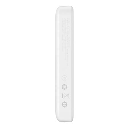 Внешний аккумулятор Baseus Magnetic Mini Wireless Fast Charge power bank с поддержкой беспроводной зарядки 10000mAh 20W (PPCX030002) Белый Внешний аккумулятор Baseus Magnetic Mini Wireless Fast Charge power bank с поддержкой беспроводной зарядки 10000mAh 20W (PPCX030002) Белый