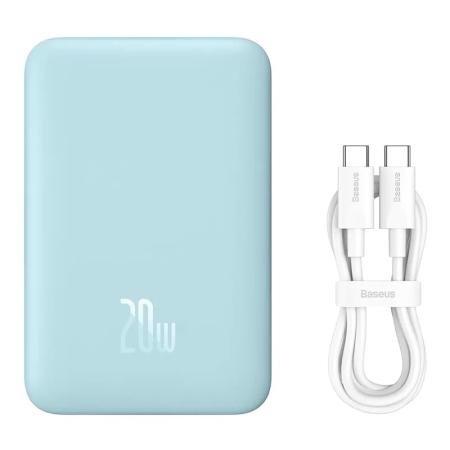 Внешний аккумулятор Baseus Magnetic Wireless Charging power bank с поддержкой беспроводной зарядки 10000mAh 20W (PPCXM10) Голубой Внешний аккумулятор Baseus Magnetic Wireless Charging power bank с поддержкой беспроводной зарядки 10000mAh 20W (PPCXM10) Голубой