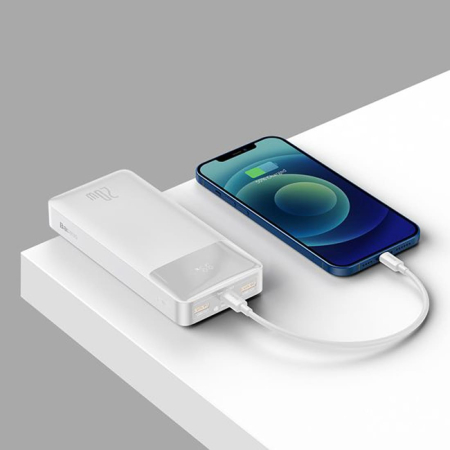 Внешний аккумулятор Baseus Bipow Digital Display Power bank 20000mAh 20W White Внешний аккумулятор Baseus Bipow Digital Display Power bank 20000mAh 20W White