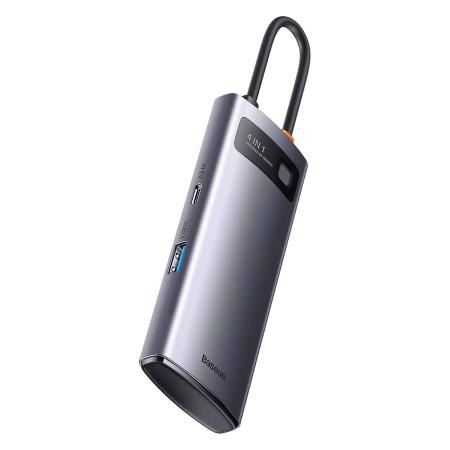 Хаб Baseus Metal Gleam Series 4в1 Multifunctional Type-C - USB3.0*4 HUB Docking Station WKWG070013 (BS-OH066) Серый Хаб Baseus Metal Gleam Series 4в1 Multifunctional Type-C - USB3.0*4 HUB Docking Station WKWG070013 (BS-OH066) Серый