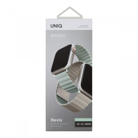 Ремешок UNIQ для Apple Watch 42/44/45/49 мм Revix reversible Magnetic (45MM-REVSAGBEG) Зеленый/Бежевый Ремешок UNIQ для Apple Watch 42/44/45/49 мм Revix reversible Magnetic (45MM-REVSAGBEG) Зеленый/Бежевый