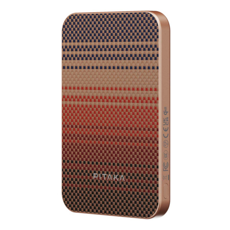 Внешний аккумулятор Pitaka Aramid Fiber Magnetic Power Bank Sunset на 5000mAh, закат Внешний аккумулятор Pitaka Aramid Fiber Magnetic Power Bank Sunset на 5000mAh, закат
