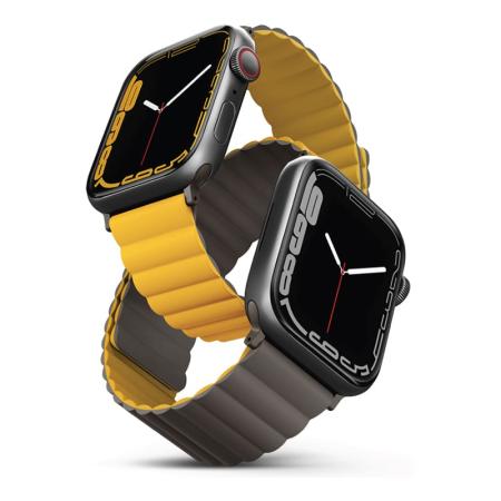 Ремешок UNIQ для Apple Watch 42/44/45/49 мм Revix reversible Magnetic (45MM-REVMUSKAK) Желтый/Серый Ремешок UNIQ для Apple Watch 42/44/45/49 мм Revix reversible Magnetic (45MM-REVMUSKAK) Желтый/Серый