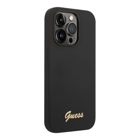 Чехол Guess для iPhone 14 Pro Liquid silicone Gold metal logo Hard (GUHCP14LSLSMK) Черный Чехол Guess для iPhone 14 Pro Liquid silicone Gold metal logo Hard (GUHCP14LSLSMK) Черный