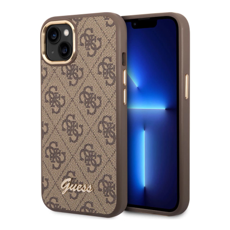 Чехол Guess для iPhone 14 CG Mobile PU 4G Script metal logo Hard (GUHCP14SHG4SHW) Коричневый Чехол Guess для iPhone 14 CG Mobile PU 4G Script metal logo Hard (GUHCP14SHG4SHW) Коричневый