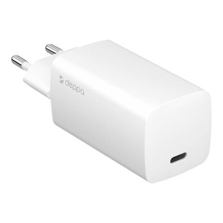 Сетевое зарядное устройство Deppa Wall Charger GaN USB-C, PD 3.0, 65 Вт, GaN (11433) Белый Сетевое зарядное устройство Deppa Wall Charger GaN USB-C, PD 3.0, 65 Вт, GaN (11433) Белый