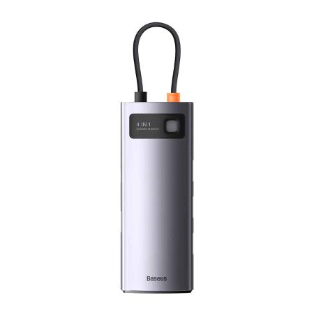 Хаб Baseus Metal Gleam Series 4в1 Multifunctional Type-C - USB3.0*4 HUB Docking Station WKWG070013 (BS-OH066) Серый Хаб Baseus Metal Gleam Series 4в1 Multifunctional Type-C - USB3.0*4 HUB Docking Station WKWG070013 (BS-OH066) Серый