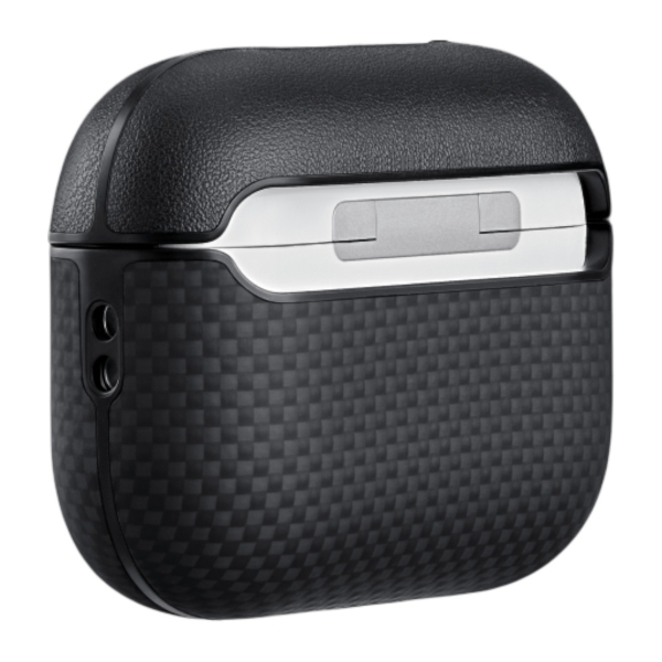 Чехол для AirPods Pro 3 Pitaka из арамидного волокна и кожи, чёрный