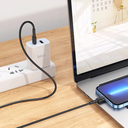 Кабель hoco. iP Victory PD charging data cable (X83) Черный Кабель hoco. iP Victory PD charging data cable (X83) Черный
