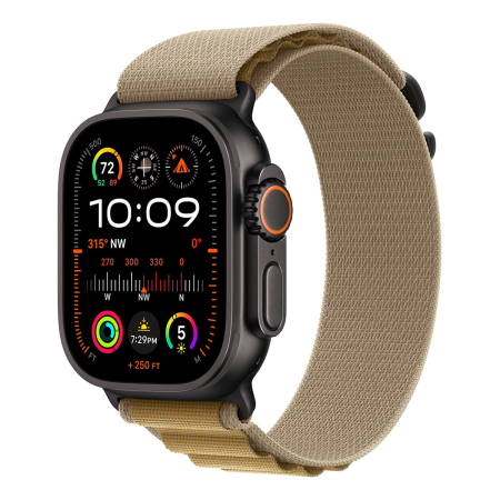 Apple Watch Ultra 2 (2024), 49 мм корпус из титана цвета «Black», ремешок Alpine Loop размера S цвета «Tan» Apple Watch Ultra 2 (2024), 49 мм корпус из титана цвета «Black», ремешок Alpine Loop размера S цвета «Tan»