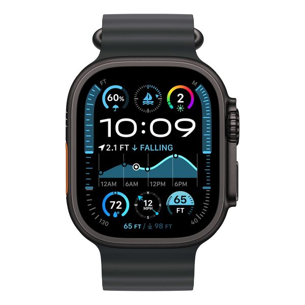 Apple Watch Ultra 2 (2024), 49 мм корпус из титана цвета «Black», ремешок Ocean Band цвета «Black» Apple Watch Ultra 2 (2024), 49 мм корпус из титана цвета «Black», ремешок Ocean Band цвета «Black»