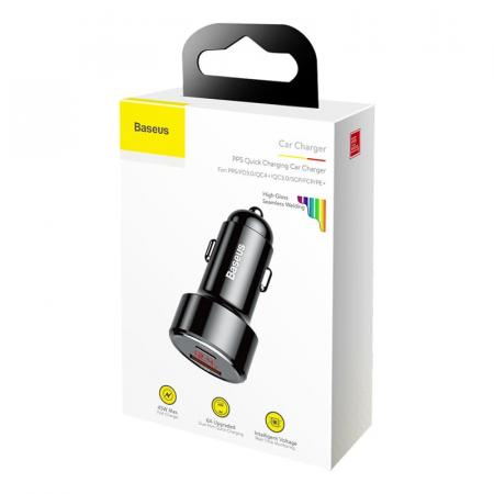Автомобильное зарядное устройство Baseus 2 USB Quick Charger 45W (USB-C+USB) (CCMLC20C-01) Черный Автомобильное зарядное устройство Baseus 2 USB Quick Charger 45W (USB-C+USB) (CCMLC20C-01) Черный