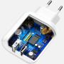 Сетевое зарядное устройство USB-C с кабелем для зарядки USB Type-C Baseus 2 USB Quick Charge 32 Вт 5V/9V/12V Bojure Series Белый Сетевое зарядное устройство USB-C с кабелем для зарядки USB Type-C Baseus 2 USB Quick Charge 32 Вт 5V/9V/12V Bojure Series Белый