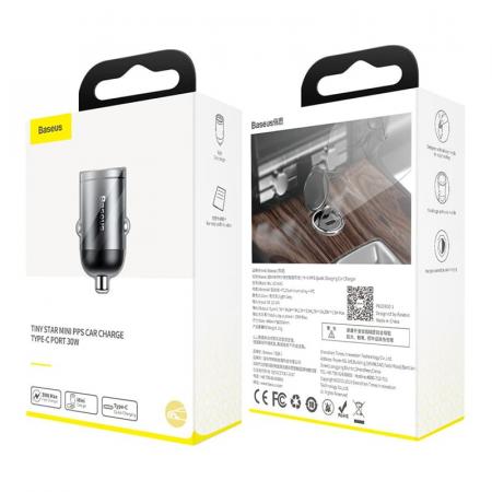 АЗУ Baseus 2 USB Fast Charger 30W Type-C Port Tiny Star Mini PPS (VCHX-B0G) Черный АЗУ Baseus 2 USB Fast Charger 30W Type-C Port Tiny Star Mini PPS (VCHX-B0G) Черный