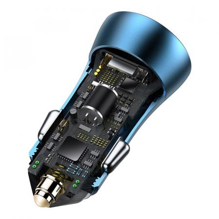 Автомобильное зарядное устройство Baseus Golden Contactor Pro Dual Quick Charger Car Charger U+C 40W (CCJD-03) Синий Автомобильное зарядное устройство Baseus Golden Contactor Pro Dual Quick Charger Car Charger U+C 40W (CCJD-03) Синий