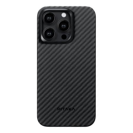 Чехол для iPhone 15 Pro Pitaka MagEZ Case 4 кевлар (арамид) (KI1501P) Черно-серый Чехол для iPhone 15 Pro Pitaka MagEZ Case 4 кевлар (арамид) (KI1501P) Черно-серый
