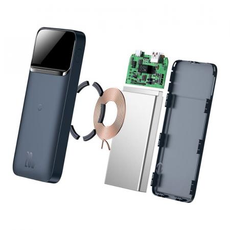 Портативный аккумулятор Baseus Magnetic Wireless Quick Charging Power Bank 10000mAh 20W PPMT-03 (PPCXW10-X) Синий Портативный аккумулятор Baseus Magnetic Wireless Quick Charging Power Bank 10000mAh 20W PPMT-03 (PPCXW10-X) Синий