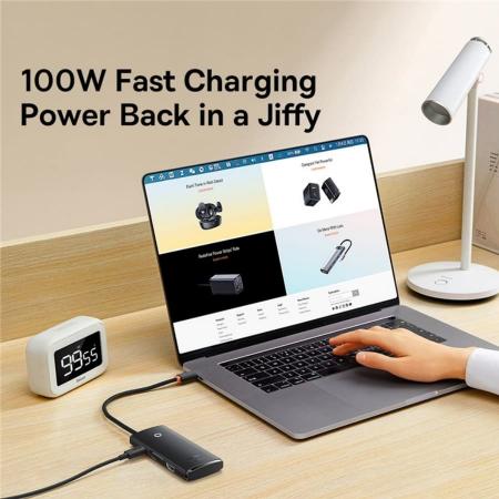 Хаб Baseus Lite Series 6-Port Type-C HUB Docking Station (Type-C to HDMI+USB3.0x2+PD+SD/TF) (WKQX050101) Черный Хаб Baseus Lite Series 6-Port Type-C HUB Docking Station (Type-C to HDMI+USB3.0x2+PD+SD/TF) (WKQX050101) Черный
