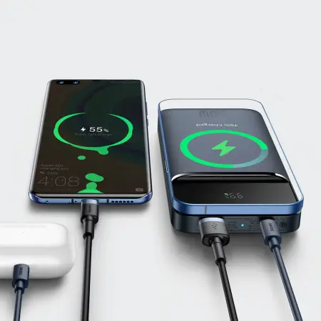 Внешний аккумулятор Baseus Magnetic Wireless Fast Charging Power Bank 10000mAh 20W PPCX010201 (PPCXW10-C) Синий Внешний аккумулятор Baseus Magnetic Wireless Fast Charging Power Bank 10000mAh 20W PPCX010201 (PPCXW10-C) Синий