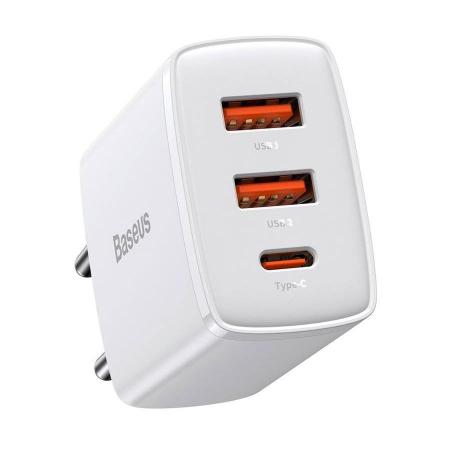 Зарядное устройство Baseus Compact Quick Charger 2U+C 30W EU (CCXJ-E02) Белый Зарядное устройство Baseus Compact Quick Charger 2U+C 30W EU (CCXJ-E02) Белый