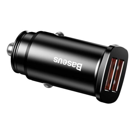 Автомобильное зарядное устройство Baseus Square Metal Dual USB 30 Вт (CCALL-DS01) Черный Автомобильное зарядное устройство Baseus Square Metal Dual USB 30 Вт (CCALL-DS01) Черный