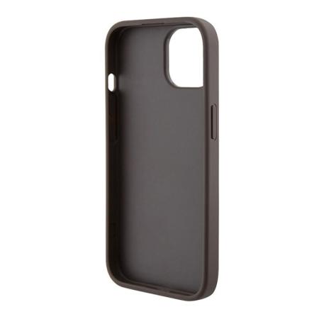 Чехол Guess для iPhone 15 PU 4G Bottom stripe Metal logo Hard (GUHCP15SG4GLBR) Коричневый Чехол Guess для iPhone 15 PU 4G Bottom stripe Metal logo Hard (GUHCP15SG4GLBR) Коричневый
