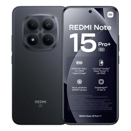 Xiaomi Redmi Note 15 Pro+ 5G 8/256Gb Midnight Black, чёрный