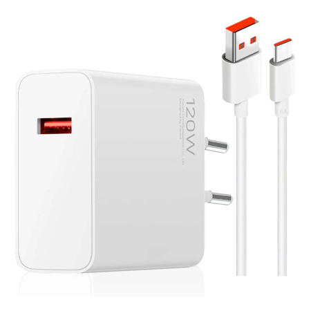 Сетевое зарядное устройство USB + кабель Type-C Xiaomi Redmi 120W (белый) Сетевое зарядное устройство USB + кабель Type-C Xiaomi Redmi 120W (белый)