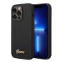 Чехол Guess для iPhone 14 Pro Liquid silicone Gold metal logo Hard (GUHCP14LSLSMK) Черный Чехол Guess для iPhone 14 Pro Liquid silicone Gold metal logo Hard (GUHCP14LSLSMK) Черный