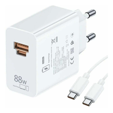 Сетевое зарядное устройство Huawei Super Charger PD Adapter 88W USB - USB-C, белый Сетевое зарядное устройство Huawei Super Charger PD Adapter 88W USB - USB-C, белый