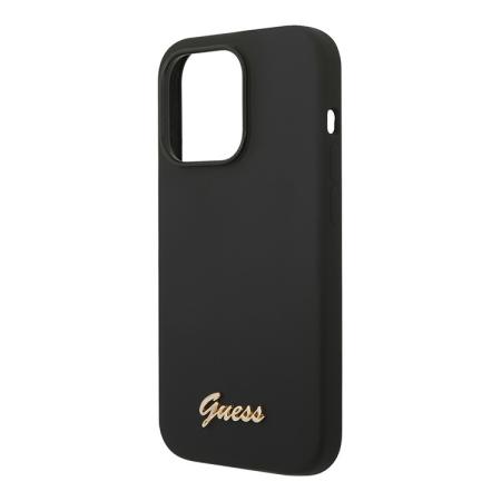 Чехол Guess для iPhone 14 Pro Liquid silicone Gold metal logo Hard (GUHCP14LSLSMK) Черный Чехол Guess для iPhone 14 Pro Liquid silicone Gold metal logo Hard (GUHCP14LSLSMK) Черный