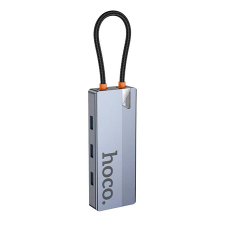 Хаб hoco. 5в1 (HDTV+PD+USB3.0*3) (HB50) Темно-серый Хаб hoco. 5в1 (HDTV+PD+USB3.0*3) (HB50) Темно-серый