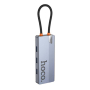 Хаб hoco. 5в1 (HDTV+PD+USB3.0*3) (HB50) Темно-серый Хаб hoco. 5в1 (HDTV+PD+USB3.0*3) (HB50) Темно-серый
