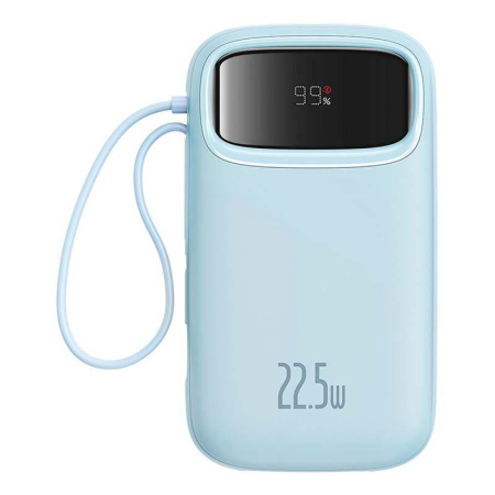 Портативный аккумулятор Baseus QPow2 10000mAh 22,5W, с кабелем Lightning-Type-C (PPQD3-10) Galaxy Blue, голубой Портативный аккумулятор Baseus QPow2 10000mAh 22,5W, с кабелем Lightning-Type-C (PPQD3-10) Galaxy Blue, голубой