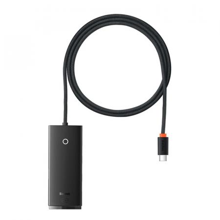Хаб Baseus Lite Series 4-Port Type-C HUB Adapter 1 м (Type-C – USB 3.0*4) BS-OH016 (WKQX030401) Черный Хаб Baseus Lite Series 4-Port Type-C HUB Adapter 1 м (Type-C – USB 3.0*4) BS-OH016 (WKQX030401) Черный